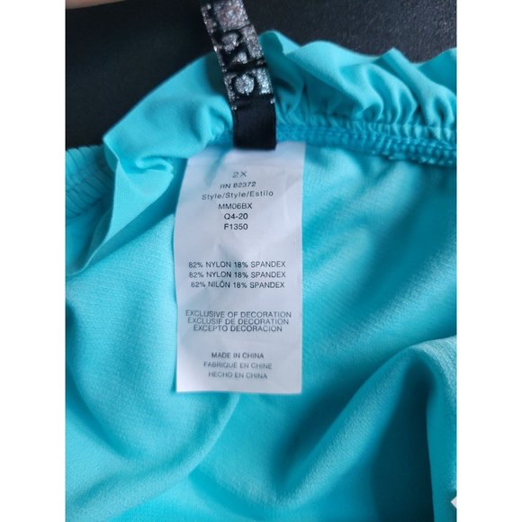 Women's l biza Swimwear High Waisted Bottom W/Princess Seam Ruffle Size 2X - Picture 5 of 5